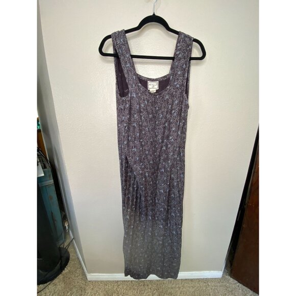 Vintage April Cornell Womens Black Dress L rayon Floral‎ Sleeveless long dress - Picture 2 of 6